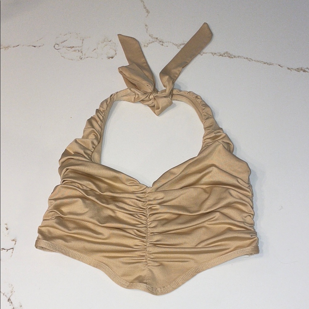 Tik Tok Gold Halter Top | S